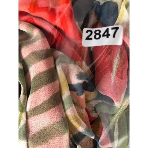 Badgley Miscka Floral Gown  Sleeveless Maxi Gown Tropical Red Green Size 8 - Picture 13 of 13